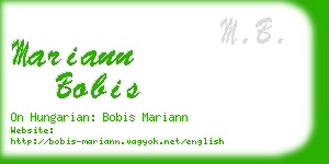 mariann bobis business card